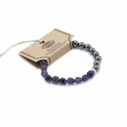 Pulsera de Piedra Preciosa Tallada - Amatista Magnética  - 1