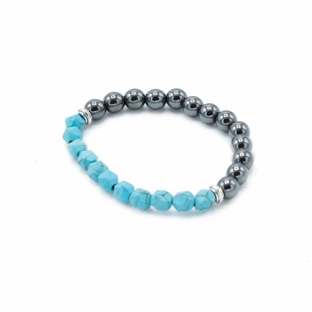 Pulsera de Piedra Preciosa Tallada - Turquesa Mágnetica  - 2