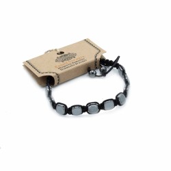 Shamballa Hematite Magnetic Bracelet - Rounded Corners