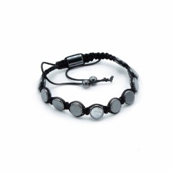 Pulsera Magnética Shamballa de Hematita - Círculos Planos - 2