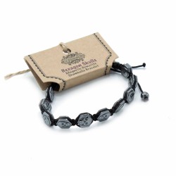 Shamballa Hematite Magnetic Bracelet - Hexagonal Skulls