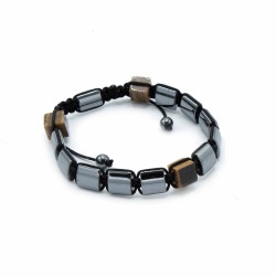 Pulsera Magnética Shamballa de Hematita - Cuboides Ojo de Tigre - 2