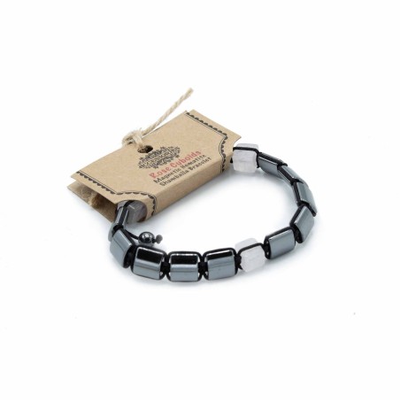 Pulsera Magnética Shamballa de Hematita -  Cuboides Rosas  - 1