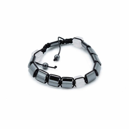 Pulsera Magnética Shamballa de Hematita -  Cuboides Rosas  - 2