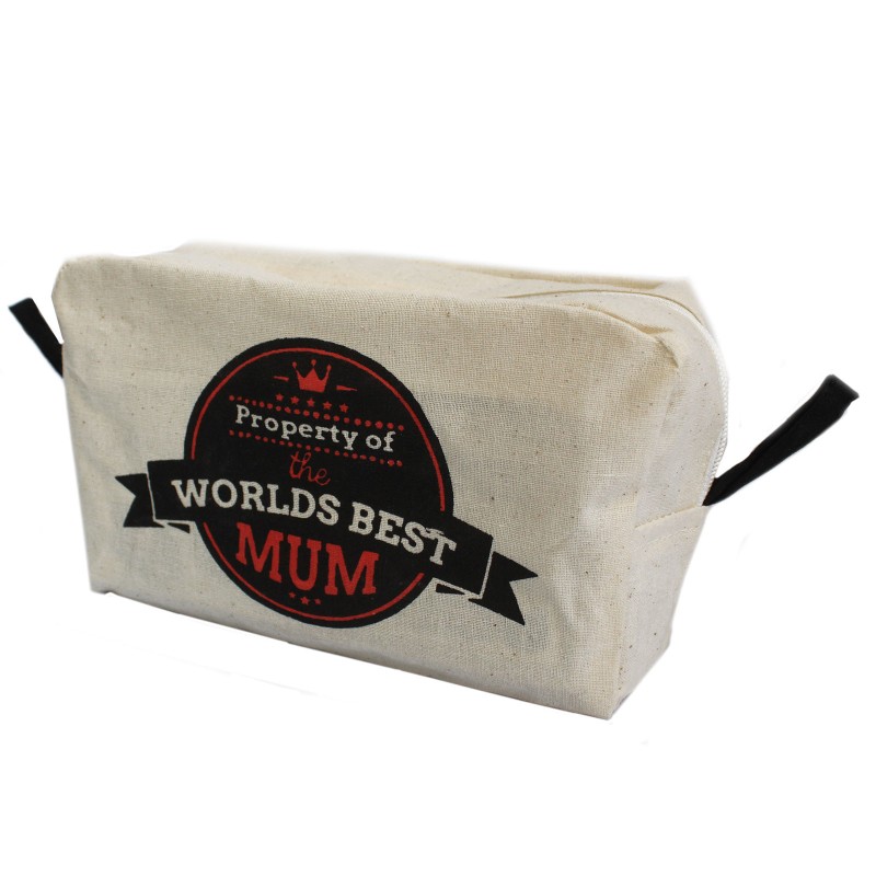 Personal Toiletry Bag - The best mom in the world-COTTON MAKEUP BAG-HOSTENATURA