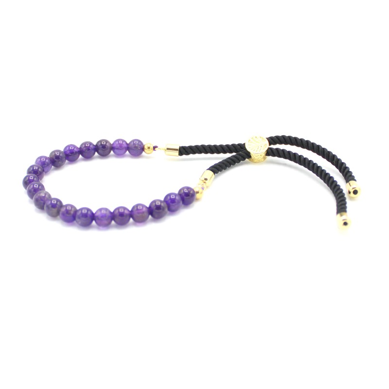 Pulseira fio de ametista preta em prata 925-PULSEIRAS COLAR PEDRAS-HOSTENATURA