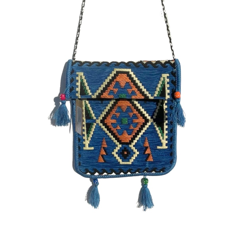 Geantă Crossbody Sky Blue Kilim Festival-GENȚI KILIM-HOSTENATURA