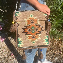 Bolso bandolera de festival Kilim beige - 2