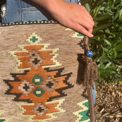 Bolso bandolera de festival Kilim beige - 3