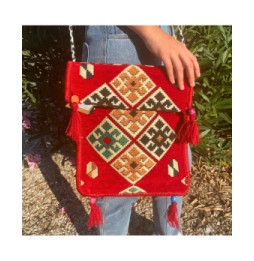 Bolso bandolera rojo Kilim Festival