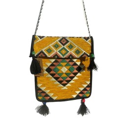 Bolsa amarela do festival Kilim Messenger