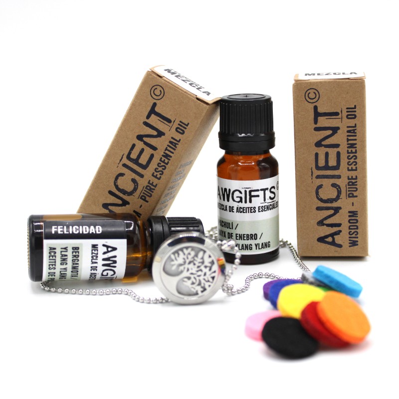 Diffuser Necklace and Essential Oil Blends Set-GIFT KIT-HOSTENATURA