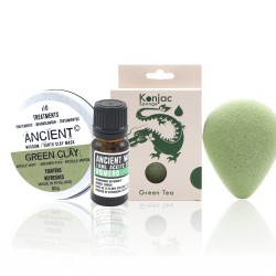 Esponja Konjac Verde, Arcilla y Aceite Esencial - 1