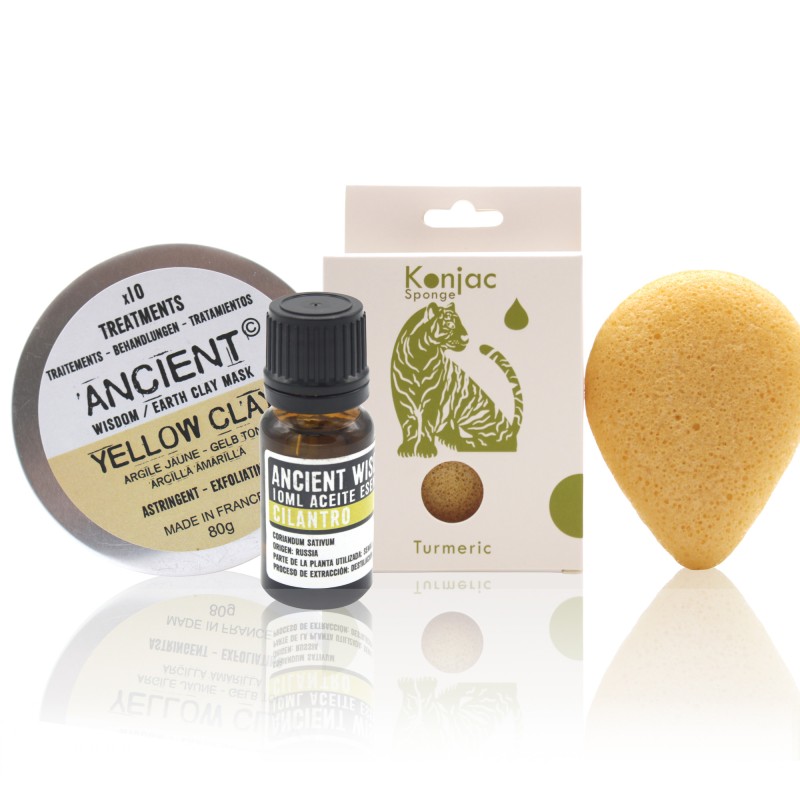 Spugna Konjac Gialla, Argilla e olio essenziale-KIT REGALO-HOSTENATURA