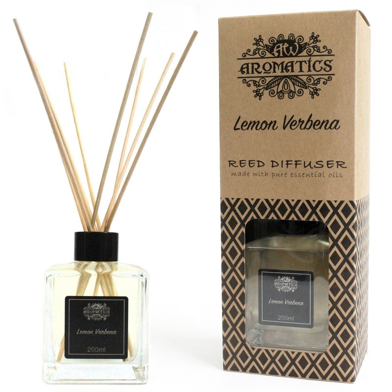 Diffusore Mikado con bastoncini e oli essenziali - Verbena di limone 200 ml-DIFFUSORE A CANNA CON OLI ESSENZIALI 200 ML-HOSTENATURA