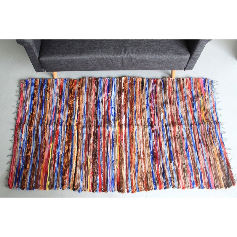 Large rag rug - 105x185cm-INDIAN CARPETS-HOSTENATURA