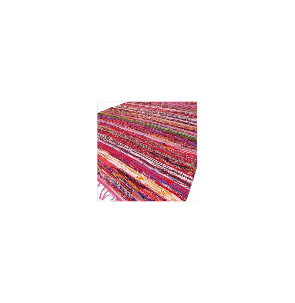 Alfombra de trapo de lujo de 150 x 90 cm - Rojo