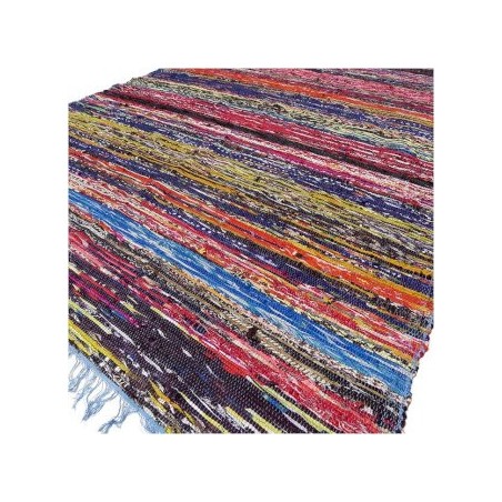 Alfombra de trapo de lujo de 153 x 90 cm - Azul - 1