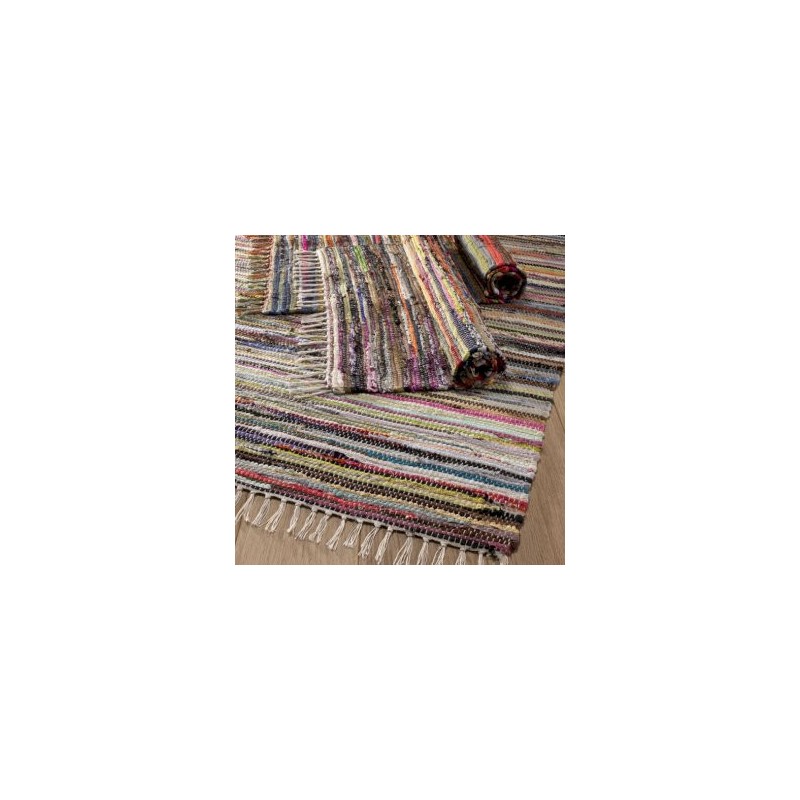 Tapis en chiffon ultra luxueux de 156 x 90 cm - naturel-TAPIS INDIENS-HOSTENATURA