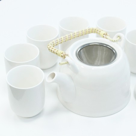 Set de tetera - Blanco clásico - 19x20x14cm - Cerámica  - 1
