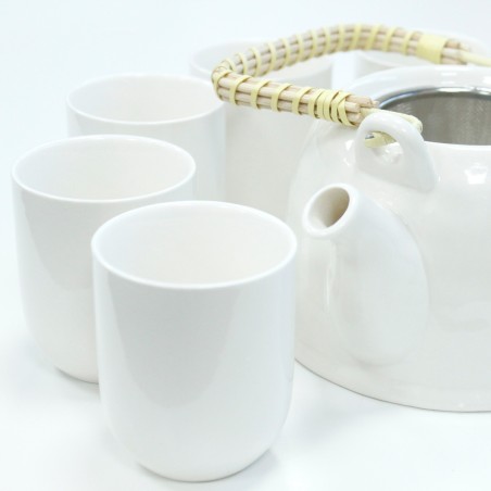 Set de tetera - Blanco clásico - 19x20x14cm - Cerámica  - 3