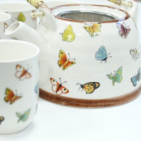 Set de tetera - Mariposas - 19x20x14cm - Cerámica  - 2