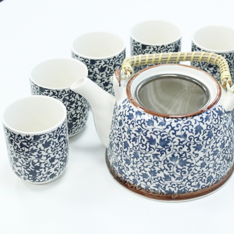 Theepottenset - Blauw model - 19x20x14cm - Keramiek-THEEPOT SET-HOSTENATURA