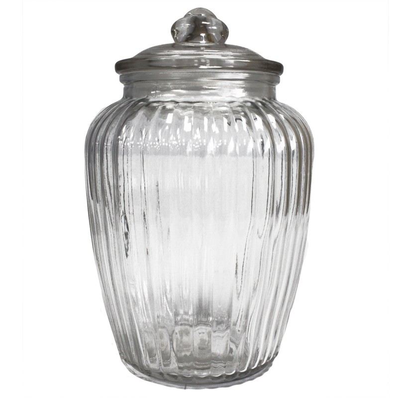 Large pumpkin candy jar 15x24.5cm-GLASS CANDY JARS-HOSTENATURA