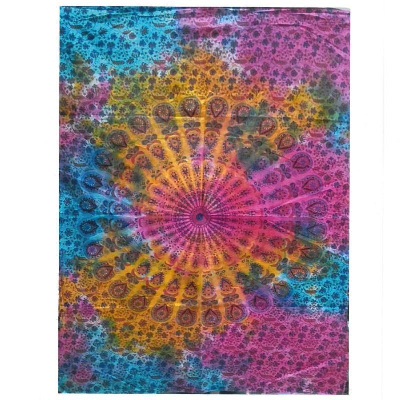 Decorazione da parete in cotone: mandala rotondo-ARAZZO ESOTERICO IN COTONE-HOSTENATURA