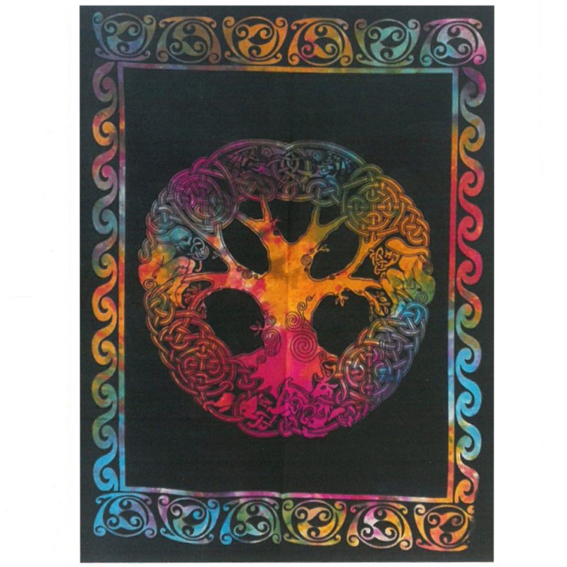 Cotton Wall Art - Tree with Adam and Eve-ESOTERIC COTTON TAPESTRIES-HOSTENATURA