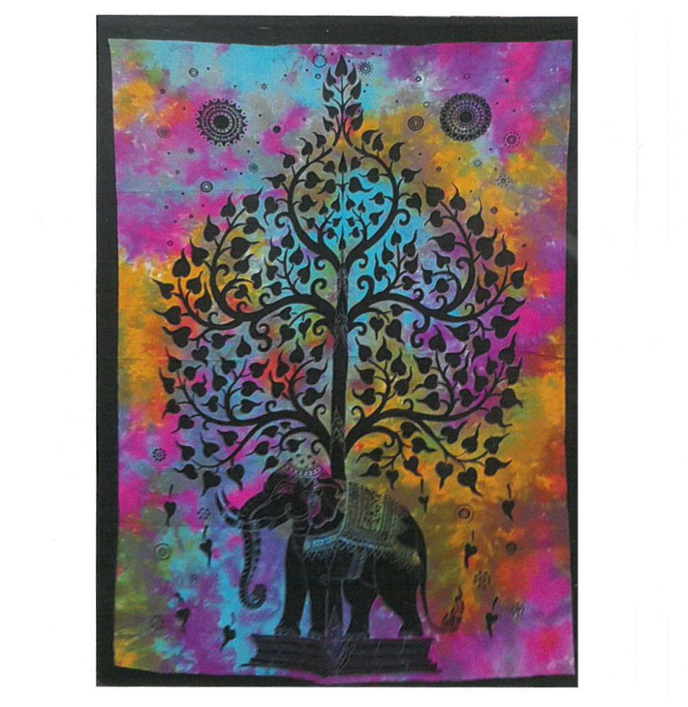 Arte de pared de algodón - Árbol elefante-ESOTERIC COTTON TAPESTRIES-HOSTENATURA