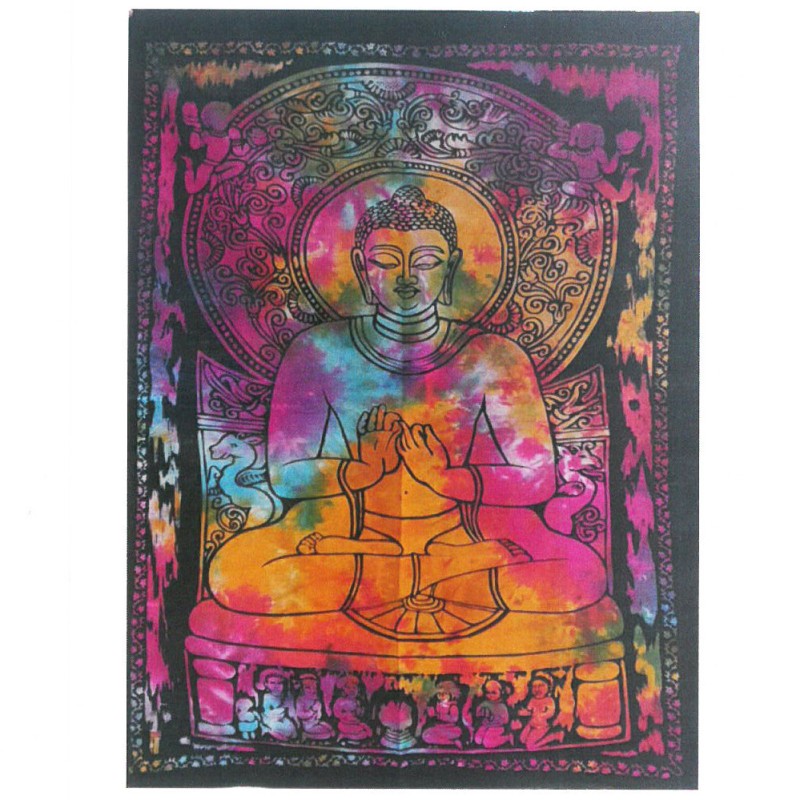 Wandkunst aus Baumwolle - Ruhiger Buddha-ESOTERISCHER BAUMWOLLTAPESTRIE-HOSTENATURA