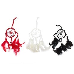 Argola pequena Bali Dream Catcher - Preto/Branco/Vermelho (Cores Sortidas)