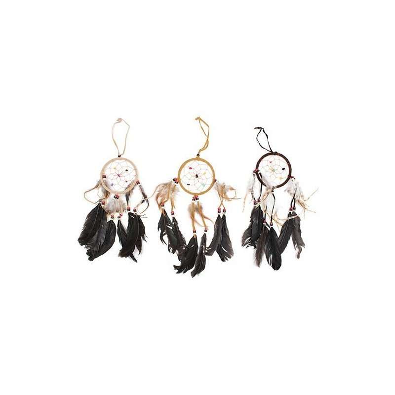 Bali medium hoop dream catcher - Cream/coffee/Chocolate (Random Color)-BALI DREAM CATCHER-HOSTENATURA