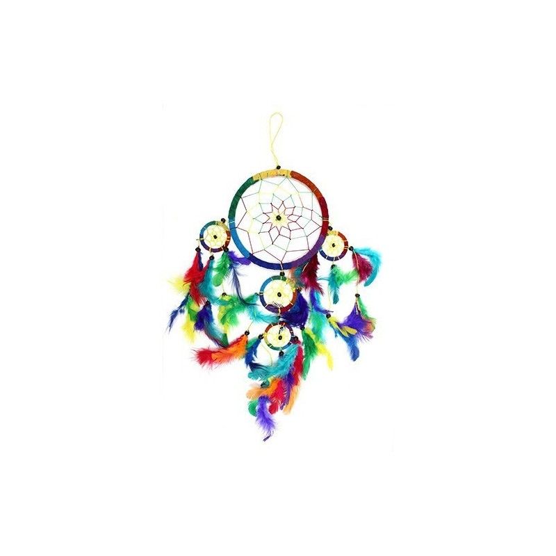 Aro grande atrapasueños de Bali - Rainbow-BALI DREAM CATCHER-HOSTENATURA