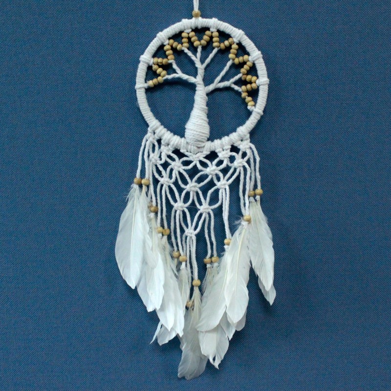 Atrapasueños da árbore da vida - Puro e natural16 cm-BALI DREAM CATCHER-HOSTENATURA