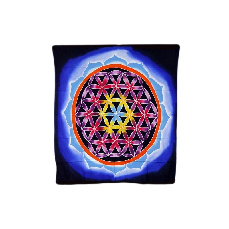 Flower of Life and Love 107x103cm-BALI BATIK TAPESTRIES-HOSTENATURA