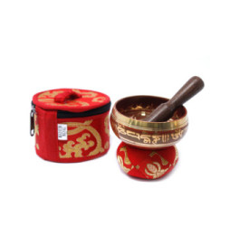 Mini Cuenco Tibetano Set de Regalo - Rojo - 6x8cm