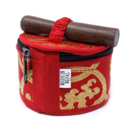 Conjunto de Mini Tigela de Canto Tibetano - Vermelho - 6x8cm