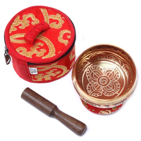 Mini Cuenco Tibetano Set de Regalo - Rojo - 6x8cm