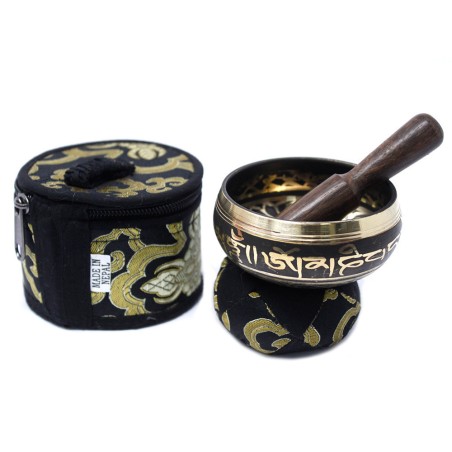 Mini Cuenco Tibetano Set de Regalo - Negro - 6x8cm