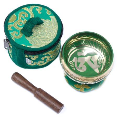 Mini Cuenco Tibetano Set de Regalo - Verde - 6x8cm