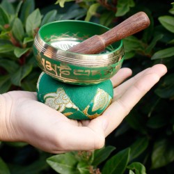 Mini Tibetan Bowl Gift Set - Green - 6x8cm