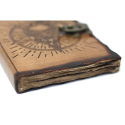 Pentagon Leather and Skull Notebook Burnt Pages (7x5")