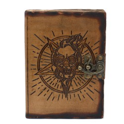 Pentagon Leather and Skull Notebook Burnt Pages (7x5")