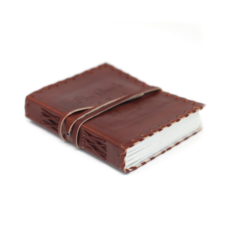 Leather Notebook Notes of Thoughts (6x4")-LEATHER NOTEBOOKS AND JOURNAL-HOSTENATURA