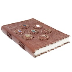 Leather Notebook Stone Sackra (6x9")