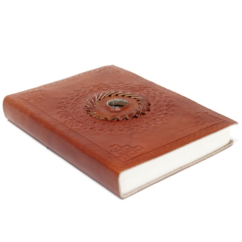 Carnet en cuir oeil de tigre (7x5")-CARNETS ET AGENDA EN CUIR-HOSTENATURA