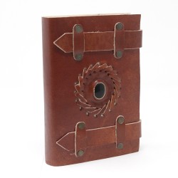 Schwarzes Onix Leder-Notizbuch mit Armband (6x4")