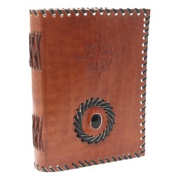 Black Onyx leather notebook with edges (7x5")